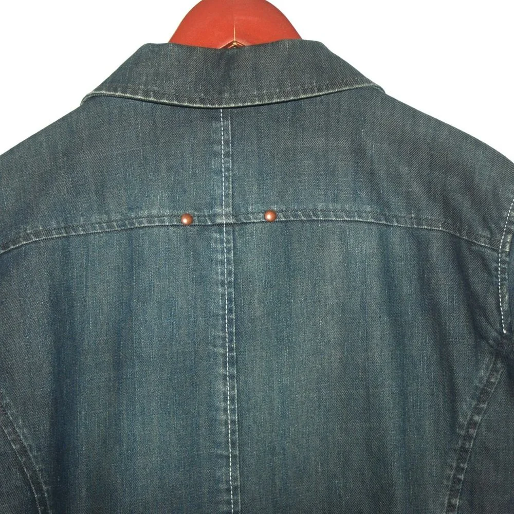 Indian Terrain 100% Cotton Vintage Jean Men's Jacket Coat Size Large - Picture 8 of 11